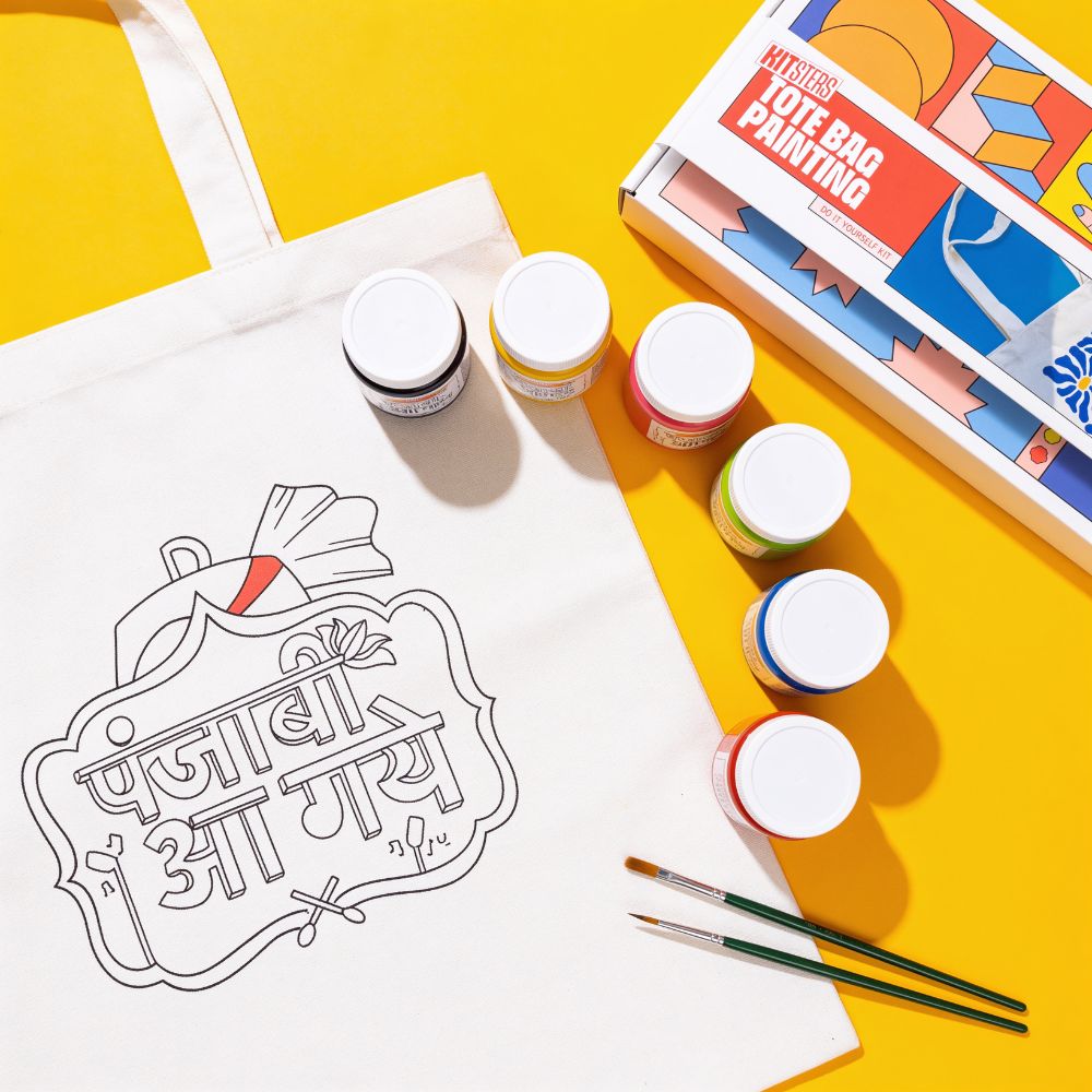 DIY Tote Bag Painting Kit - Punjabi Aa gaye