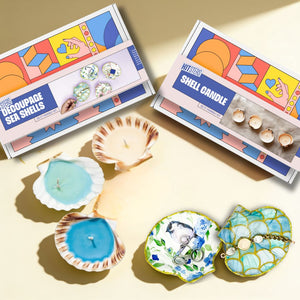 COMBO : DIY Shell Candle Kit & DIY Decoupage Shells Kit