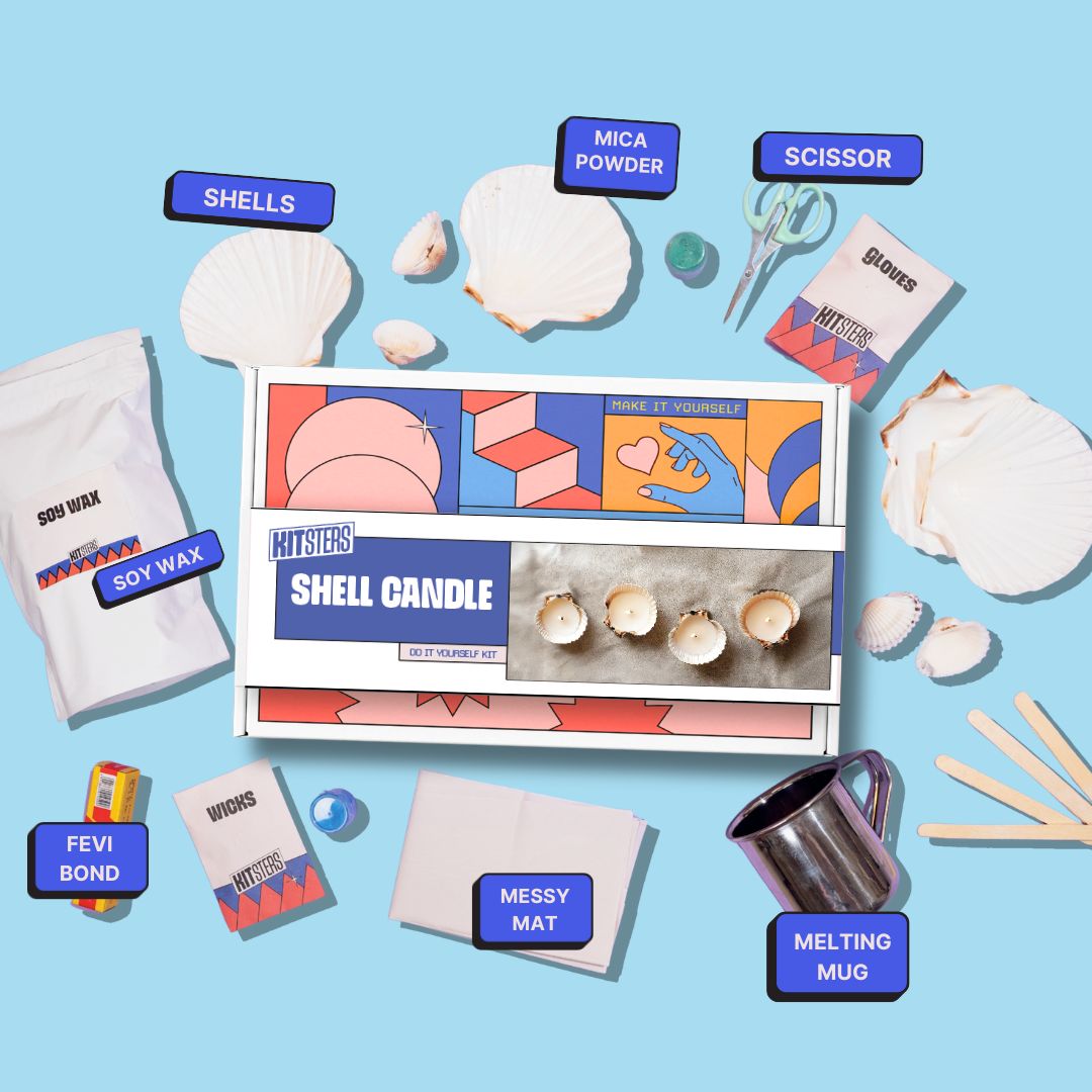 COMBO : DIY Shell Candle Kit & DIY Decoupage Shells Kit