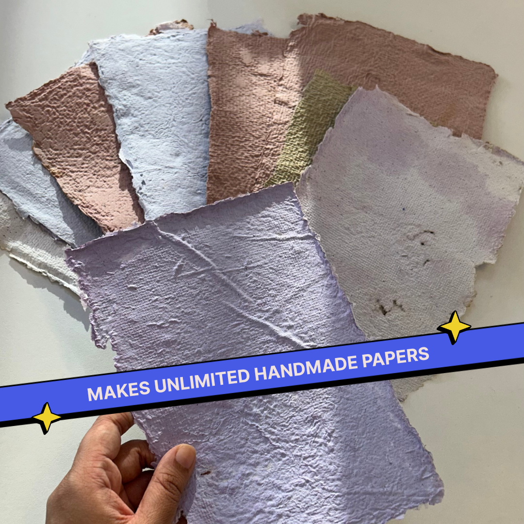 COMBO : DIY Handmade Paper Kit & DIY Gel Plate Monoprinting Kit