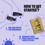 Solar printing step by step tutorial, Create cyanotype solar prints. DIY solar printing kit, diy cyanotype kit, beginner diy kit, diy kits for adults, stem kits, STEAM diy kits, chemistry kit