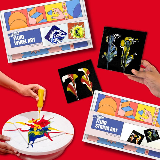 COMBO : DIY Fluid Wheel Art Kit & DIY Fluid String Art Kit