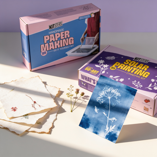 COMBO : DIY Handmade Paper Kit & DIY Solar Printing Kit