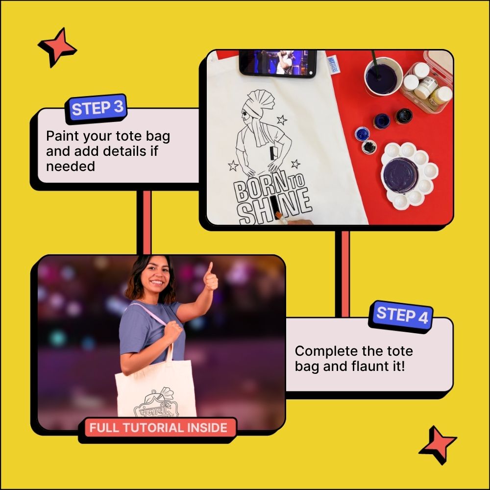 DIY Tote Bag Painting Kit - Born To Shine