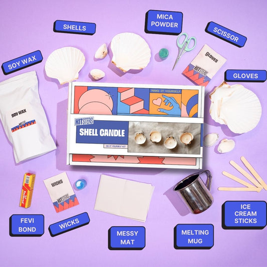 COMBO : DIY Shell Candle Kit & DIY Decoupage Shells Kit