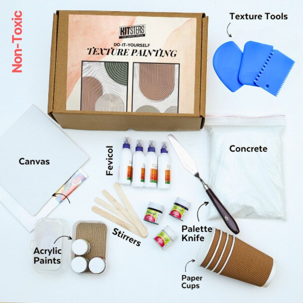 DIY Texture Painting Kit | Art & Craft Kit for Adults | Kitsters