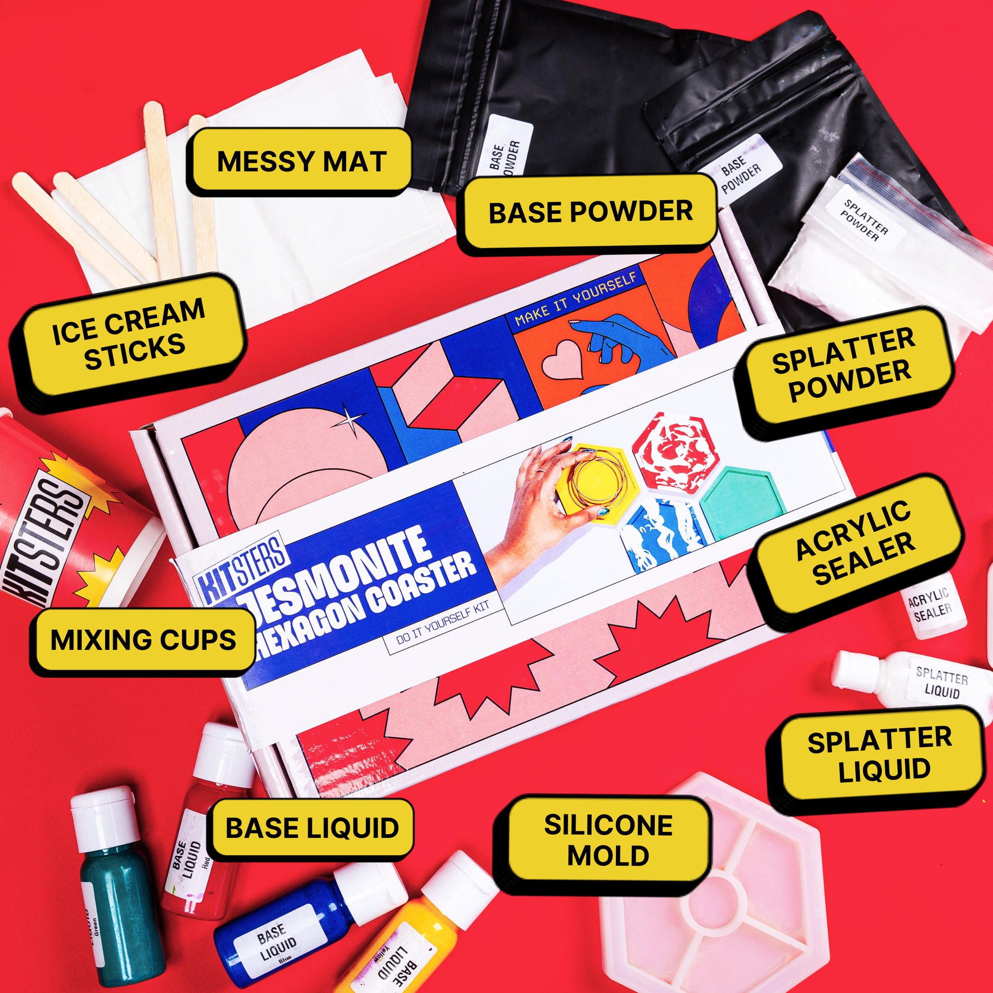 DIY Jesmonite Hexagon Coaster Kit