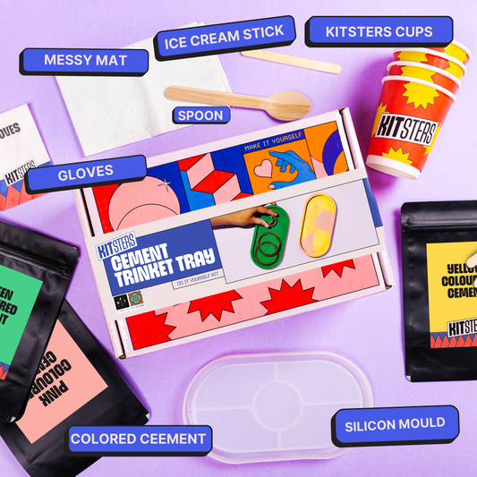 COMBO : DIY Cement Trinket Tray Kit & DIY Cement Coaster Kit