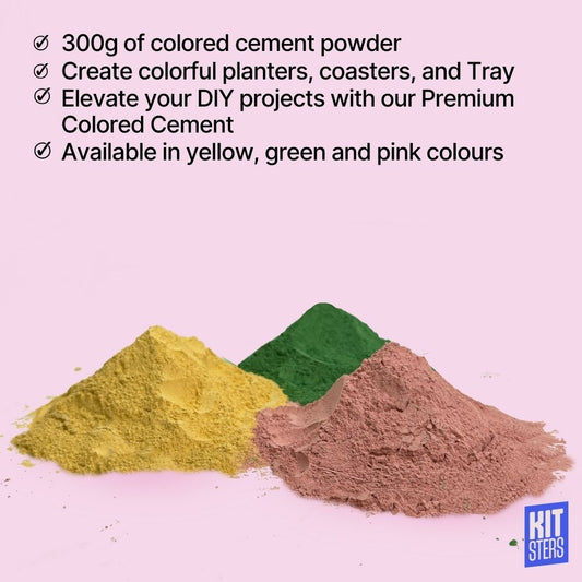 Coloured Cement - Pack of 3 colours (Green, Pink, Yellow)