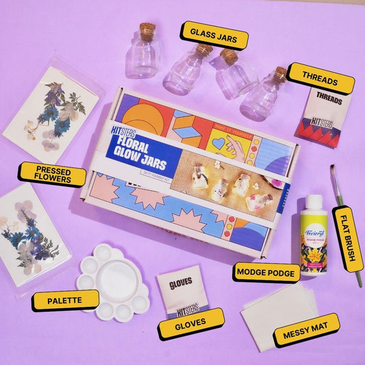 COMBO : DIY Floral Glow Jar Kit & DIY Light Bottle Painting Kit