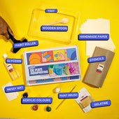 COMBO : DIY Handmade Paper Kit & DIY Gel Plate Monoprinting Kit