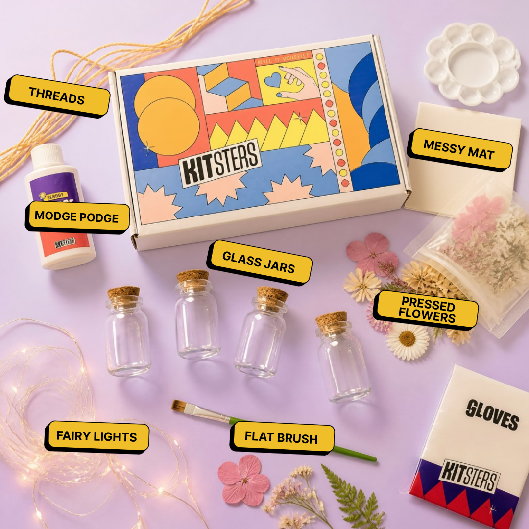COMBO : DIY Floral Glow Jar Kit & DIY Light Bottle Painting Kit
