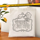 DIY Tote Bag Painting Kit - Punjabi Aa gaye