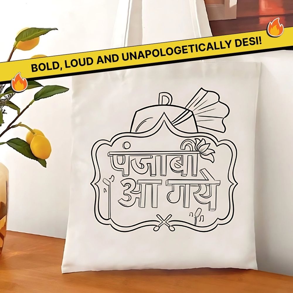 DIY Tote Bag Painting Kit - Punjabi Aa gaye