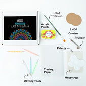 DIY Dot Mandala Coaster Making Kit | DIY Art & Craft Kit for Adults | Kitsters