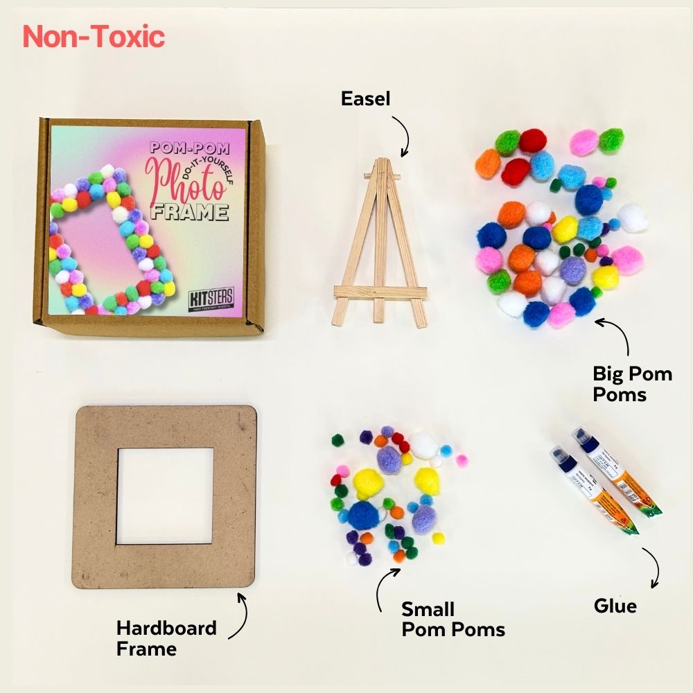 DIY Pom Pom Photo Frame Making Craft Kit | DIY Art & Craft Kit for Kids | Kitsters