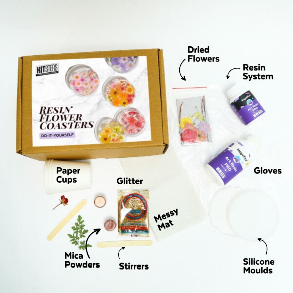 DIY Resin Flower Coaster Making Kit | DIY Art & Craft Kit | Kitsters