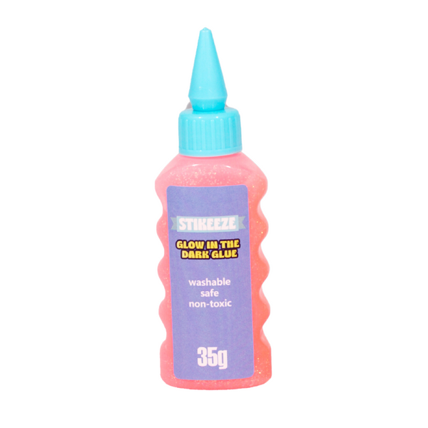 Stikeeze Glitter Glow in the Dark Glue | Pink | 35gms