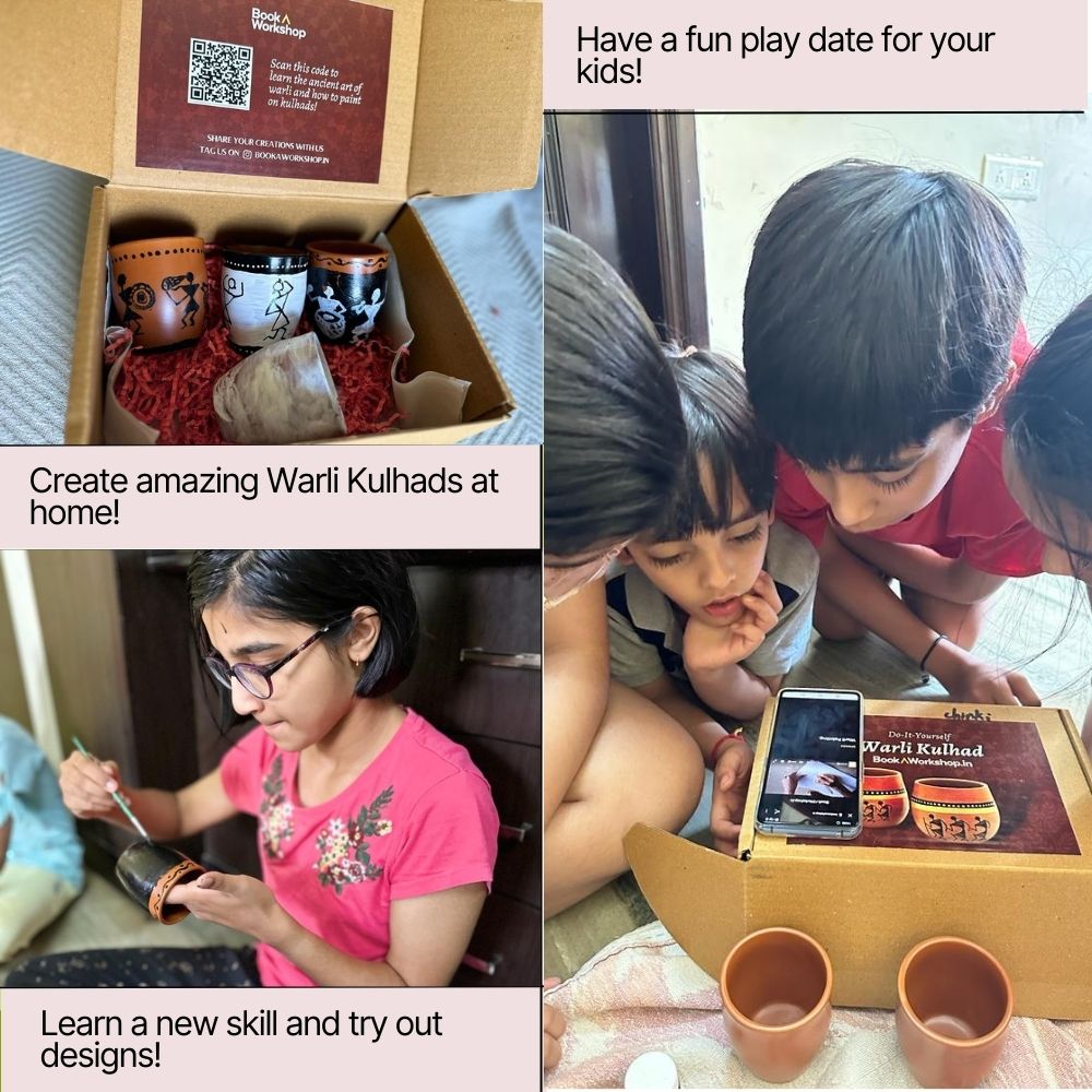 DIY Warli Kulhad Kit | DIY Art & Crafts Kit | Quick Warli Steps Tutorial | Kitsters