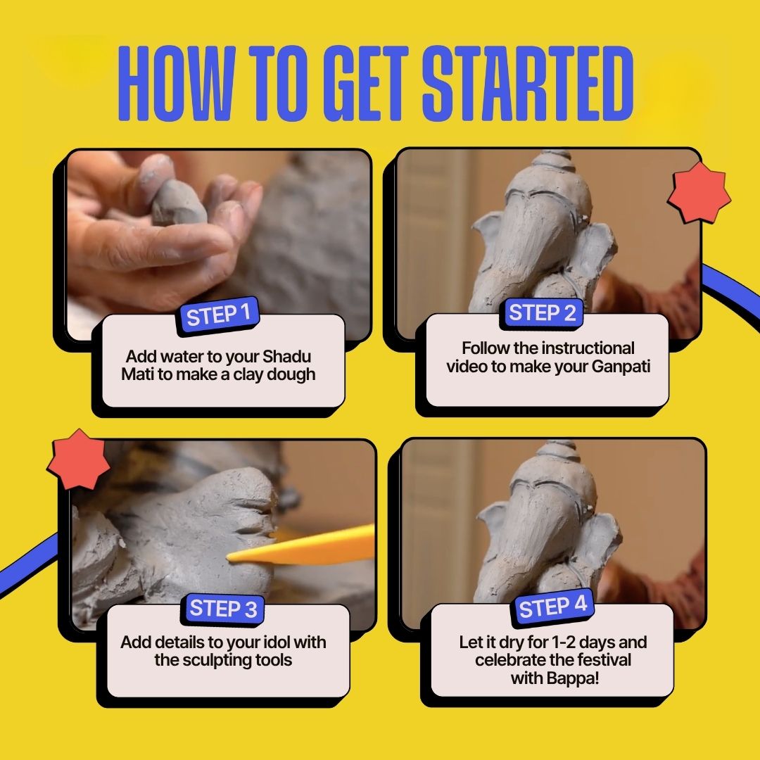 COMBO: DIY Shadu Mati Ganpati Kit + DIY Diya Decoration Kit