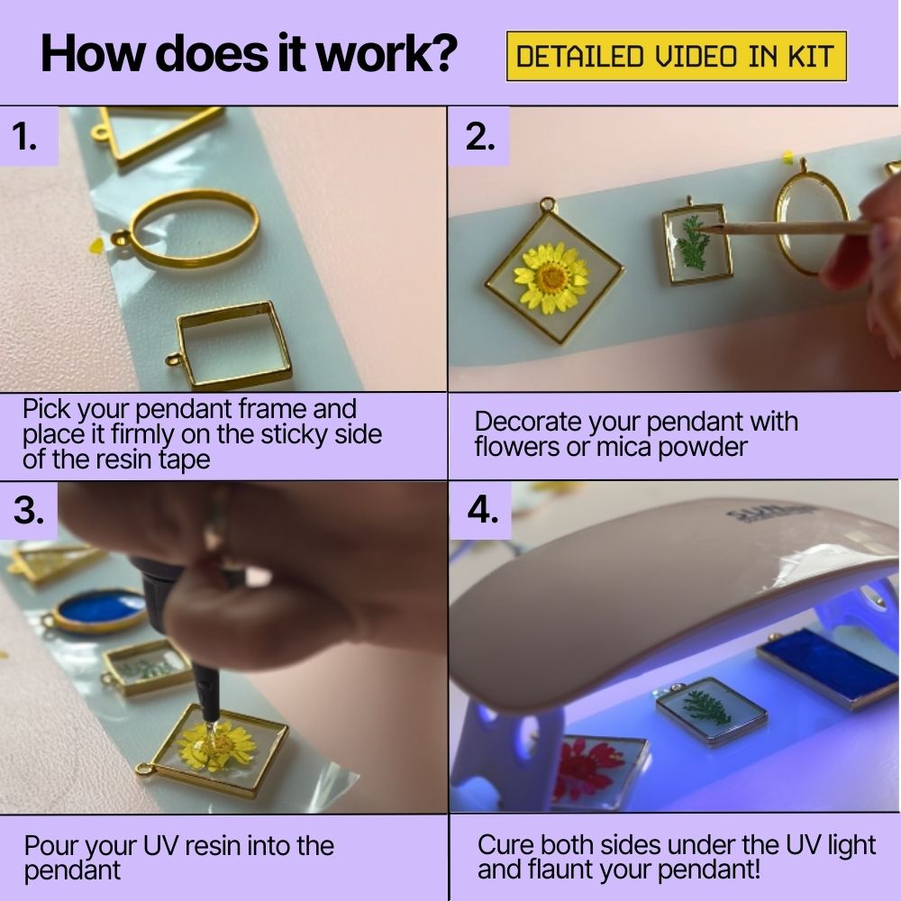 Uv Craft Using Shadows DIY UV Resin Pendant Kit | Resin Crafts | Kitsters