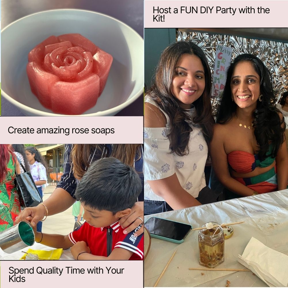 DIY Rose Soap Making Kit | Luxury Goat Milk Soap Base | DIY Kits for Adults | Kitsters