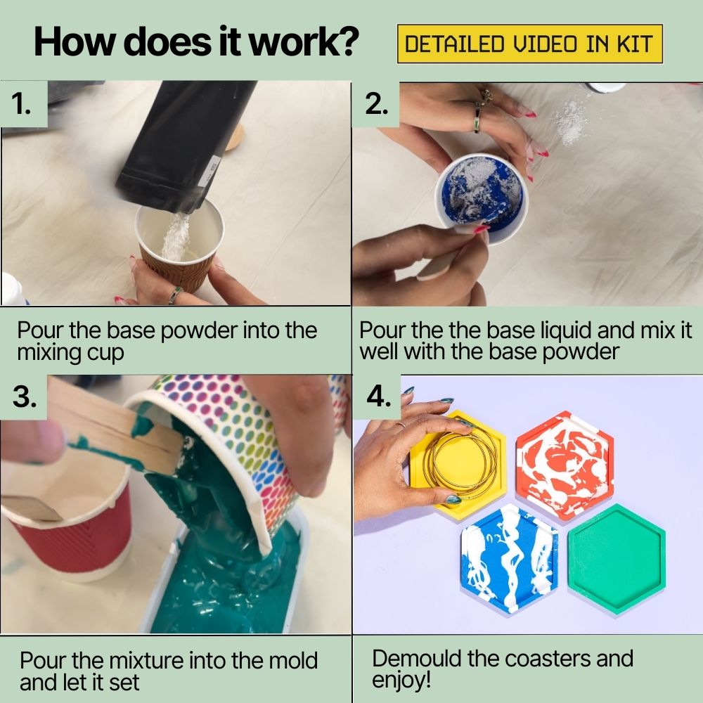 DIY Jesmonite Hexagon Coaster Kit