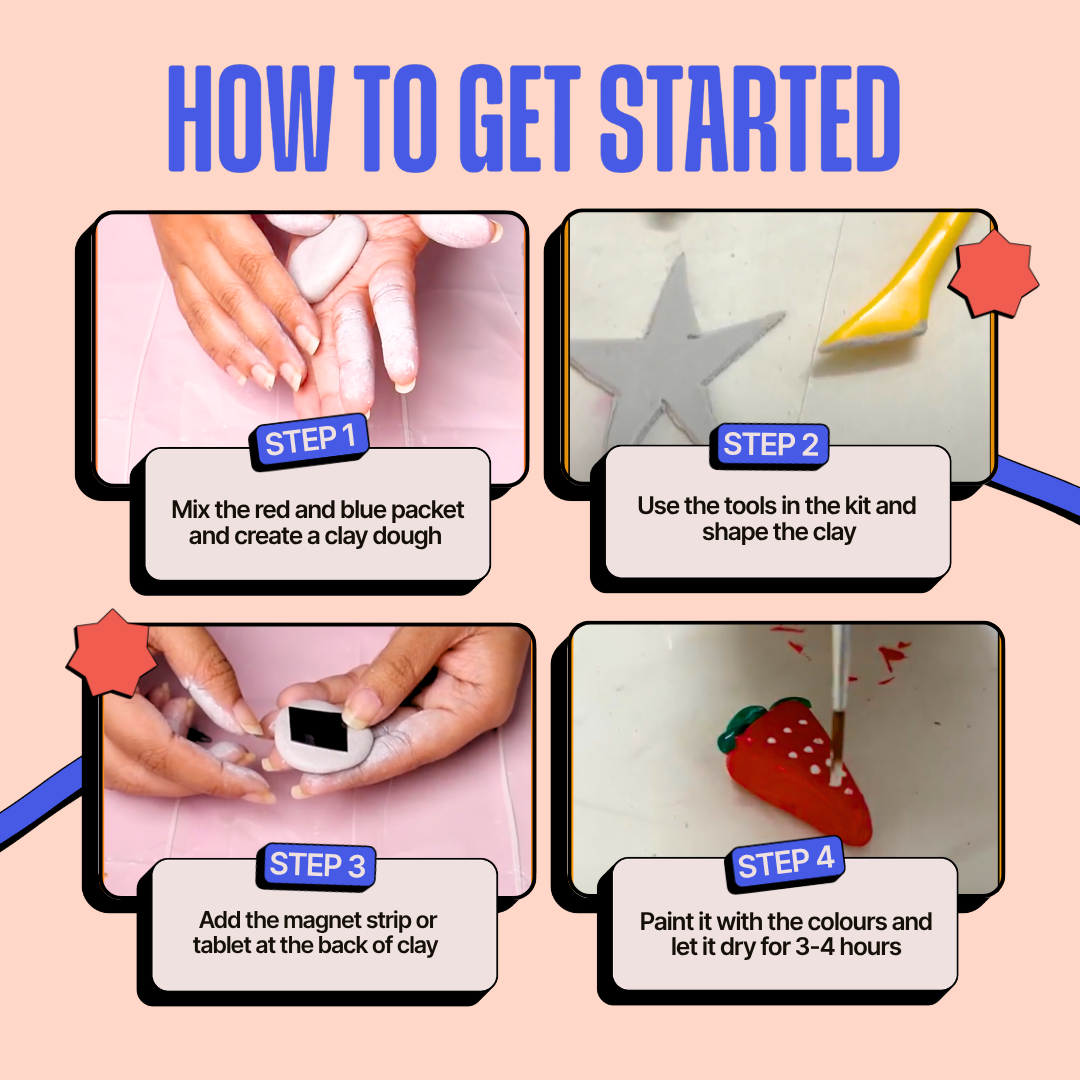 COMBO : DIY Fridge Magnet Kit & DIY Clay Sculpting Kit