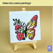 Mini Canvas With Wooden Easel