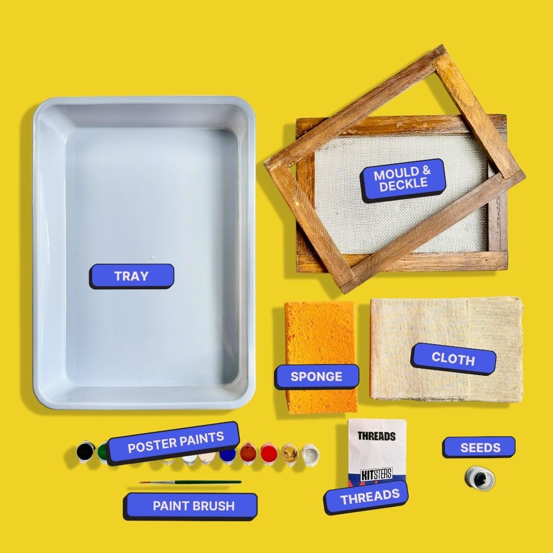 COMBO : DIY Handmade Paper Kit & DIY Gel Plate Monoprinting Kit
