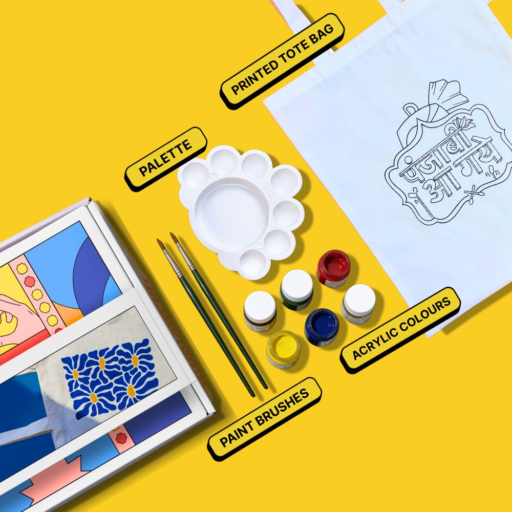 DIY Tote Bag Painting Kit - Punjabi Aa gaye