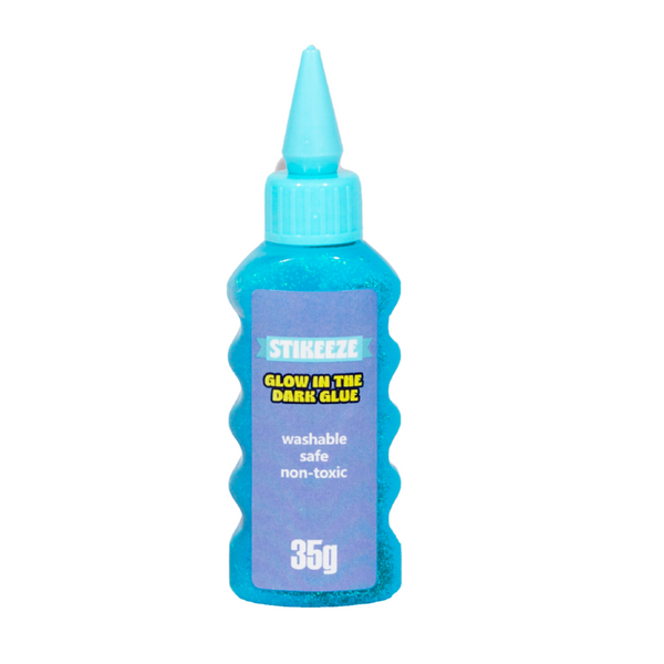 Stikeeze Glitter Glow in the Dark Glue | Blue | 35gms