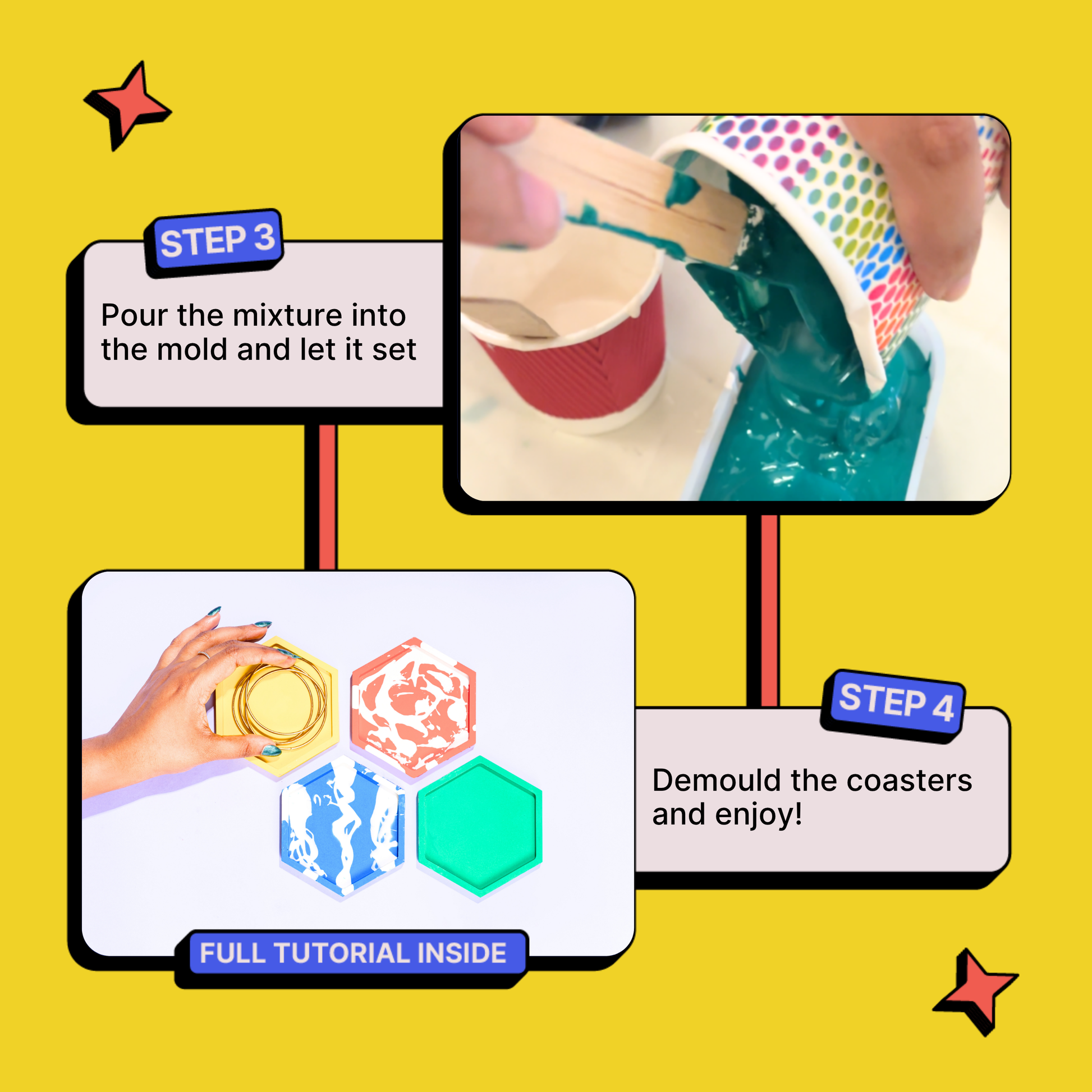 DIY Jesmonite Hexagon Coaster Kit