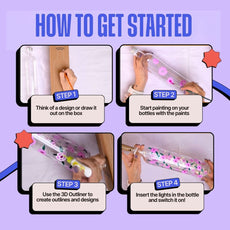COMBO : DIY Floral Glow Jar Kit & DIY Light Bottle Painting Kit