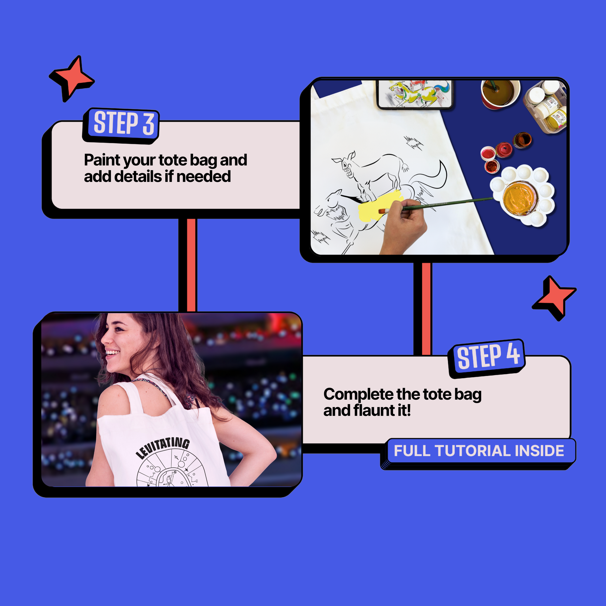 DIY Tote Bag Painting Kit -  Welcome