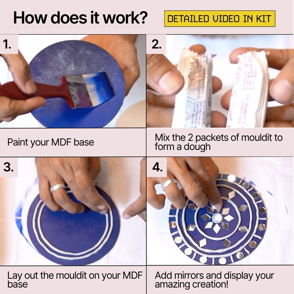 DIY Lippan Art Coaster Kit | DIY Art & Craft Kit | Kitsters 