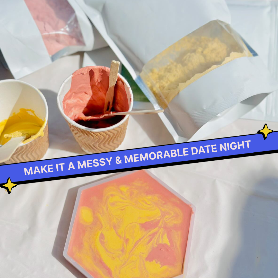 COMBO : DIY Cement Trinket Tray Kit & DIY Cement Coaster Kit