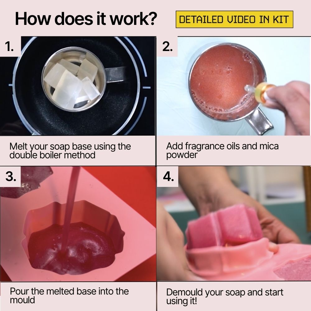 DIY Rose Soap Making Kit | Luxury Goat Milk Soap Base | DIY Kits for Adults | Kitsters