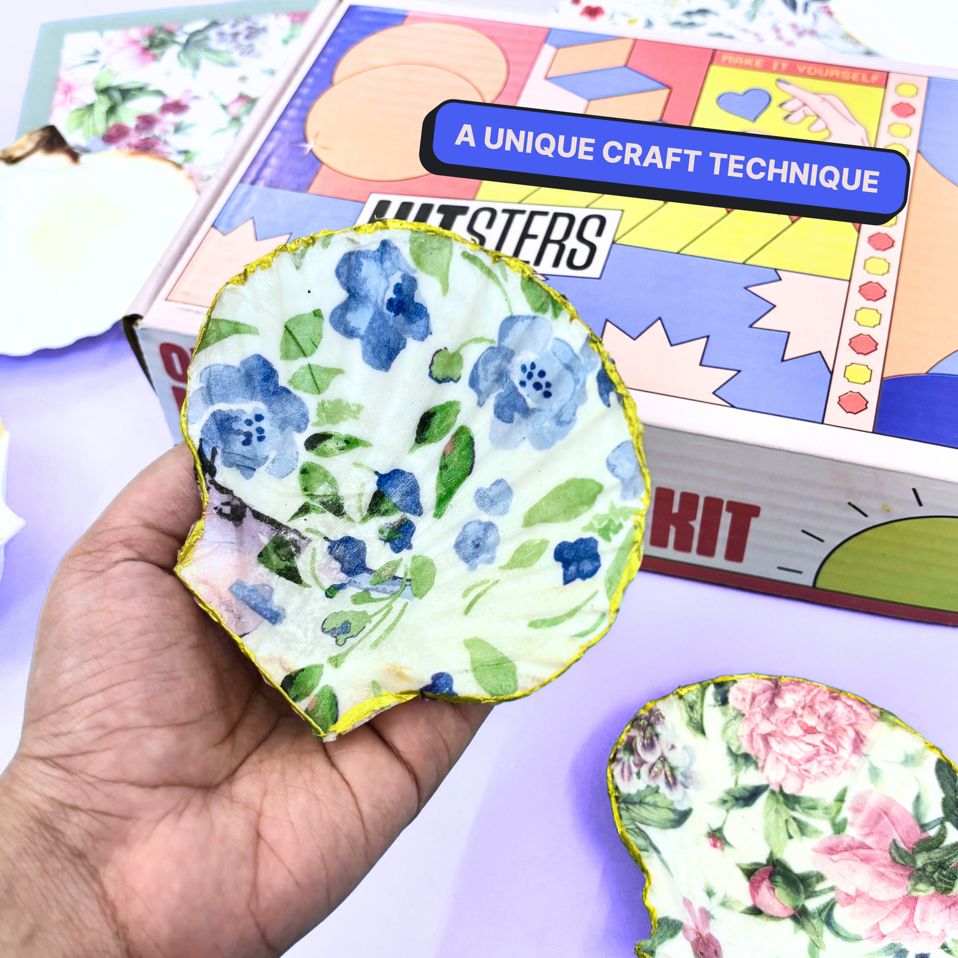 COMBO : DIY Shell Candle Kit & DIY Decoupage Shells Kit