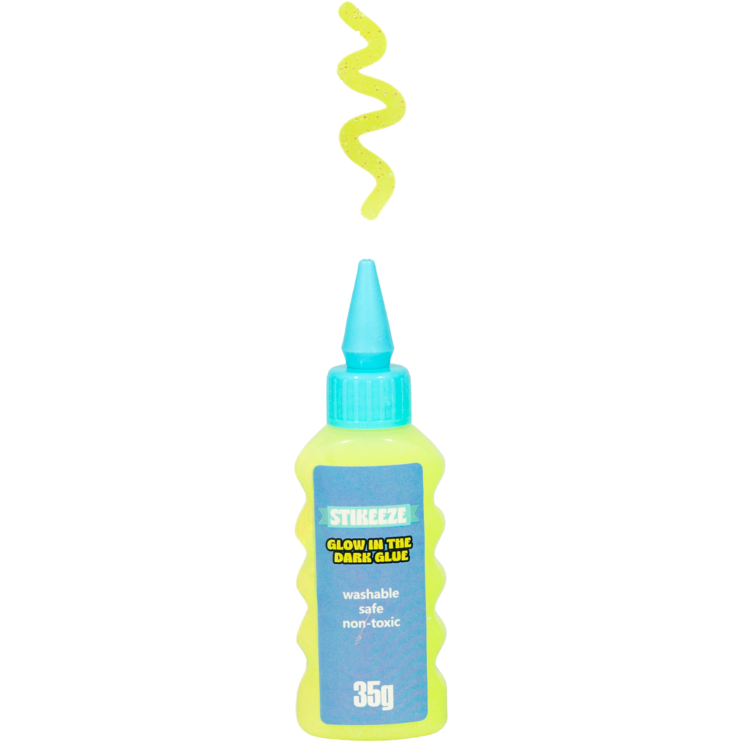 Stikeeze Glitter Glow in the Dark Glue | Yellow | 35gms