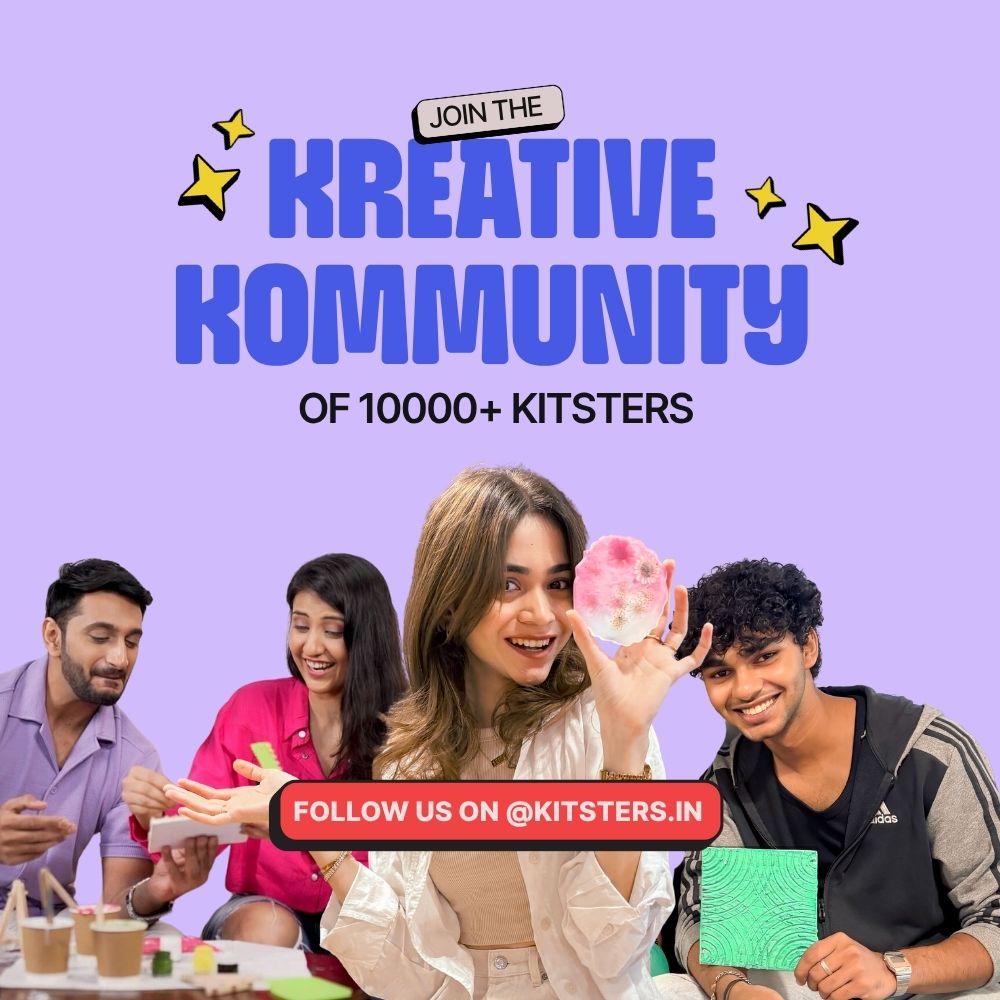 Promotional image for Kreative Kommunity with people and text on a purple background