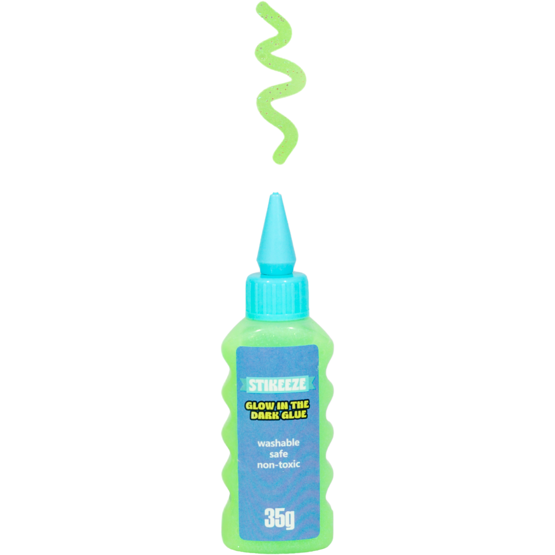 Stikeeze Glitter Glow in the Dark Glue | Green | 35gms