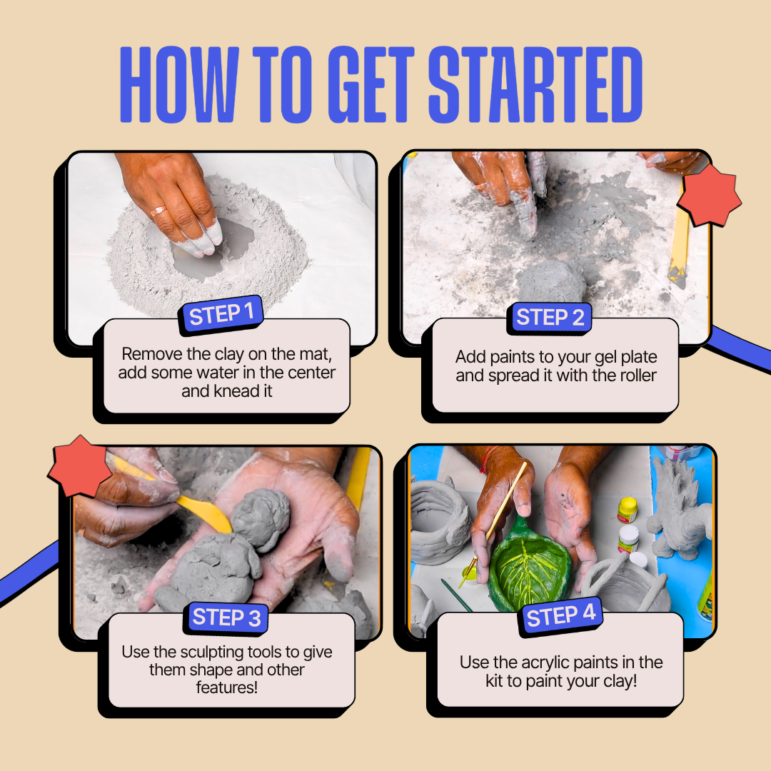 COMBO : DIY Fridge Magnet Kit & DIY Clay Sculpting Kit