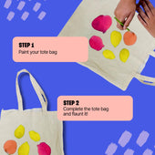 DIY Tote Bag Painting Kit, Kitsters, creative activities for couples, unique gift ideas, personalized gift ideas, return gift ideas, birthday return gift for kids, paint your own tote bag kit, fabric painting activity, DIY art kit for adults and kids, eco-friendly gift idea, hand-painted tote bag DIY, canvas tote bag painting kit, DIY fashion crafts, paint your own bag, birthday activity ideas, art party favor, painting kit for kids, mindful creative hobby, DIY tote bag workshop kit
