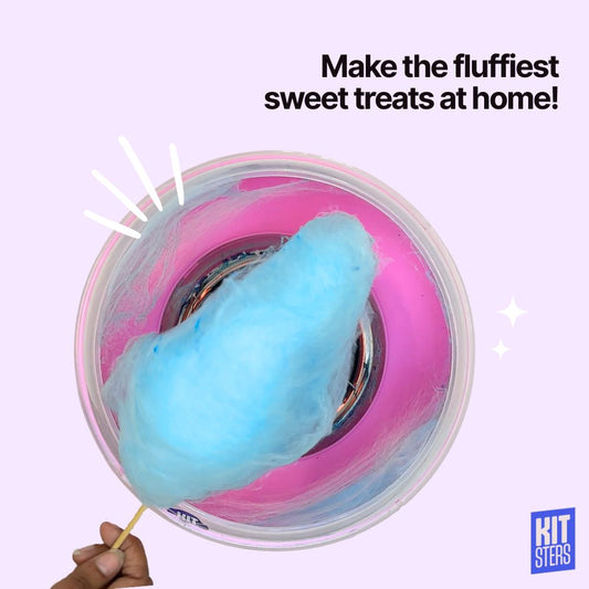 DIY Cotton Candy Kit, Kitsters, things to do with your boyfriend, unique gift ideas, return gift ideas, birthday return gift ideas, return gift for birthday, birthday gift for mother, DIY candy floss, glitter candy floss, homemade cotton candy, sugar floss kit, DIY carnival treats, how to make cotton candy at home, DIY cotton candy kit for parties, homemade cotton candy machine kit, DIY flavored cotton candy kit, cotton candy making kit for kids and adults, nostalgic DIY cotton candy