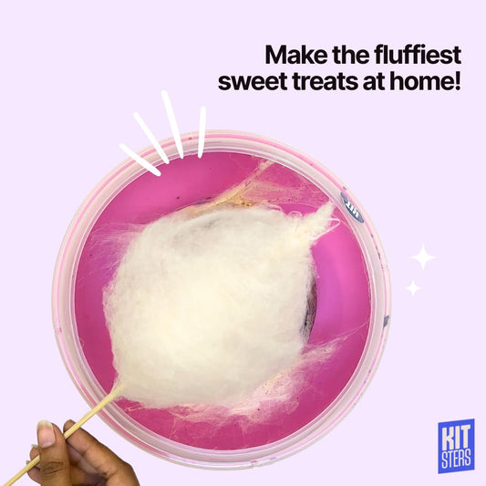 DIY Cotton Candy Kit, Kitsters, things to do with your boyfriend, unique gift ideas, return gift ideas, birthday return gift ideas, return gift for birthday, birthday gift for mother, DIY candy floss, glitter candy floss, homemade cotton candy, sugar floss kit, DIY carnival treats, how to make cotton candy at home, DIY cotton candy kit for parties, homemade cotton candy machine kit, DIY flavored cotton candy kit, cotton candy making kit for kids and adults, nostalgic DIY cotton candy
