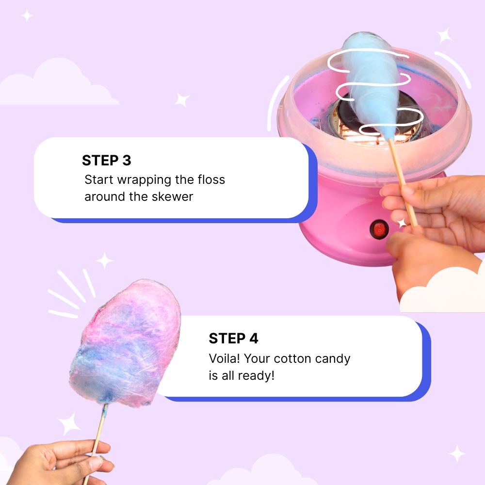 DIY Cotton Candy Kit, Kitsters, things to do with your boyfriend, unique gift ideas, return gift ideas, birthday return gift ideas, return gift for birthday, birthday gift for mother, DIY candy floss, glitter candy floss, homemade cotton candy, sugar floss kit, DIY carnival treats, how to make cotton candy at home, DIY cotton candy kit for parties, homemade cotton candy machine kit, DIY flavored cotton candy kit, cotton candy making kit for kids and adults, nostalgic DIY cotton candy