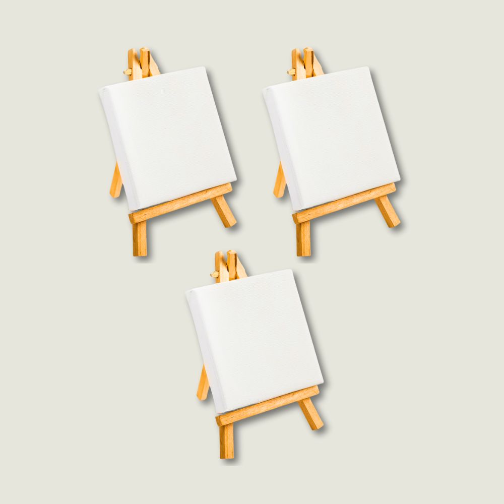 mini canvas with easel, art and craft supplies, art supplies, stationary items, art items, kitsters diy kits, diy kits for adults, diy kits for kids, canvas on easel, small canvas, painting at home, painting kit, diy kits, diy kit for adults, kitsters