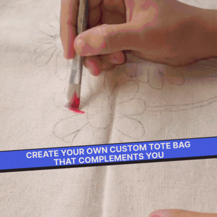 COMBO : DIY Block Printing Kit (Tote Bag) & DIY Tote Bag Painting Kit
