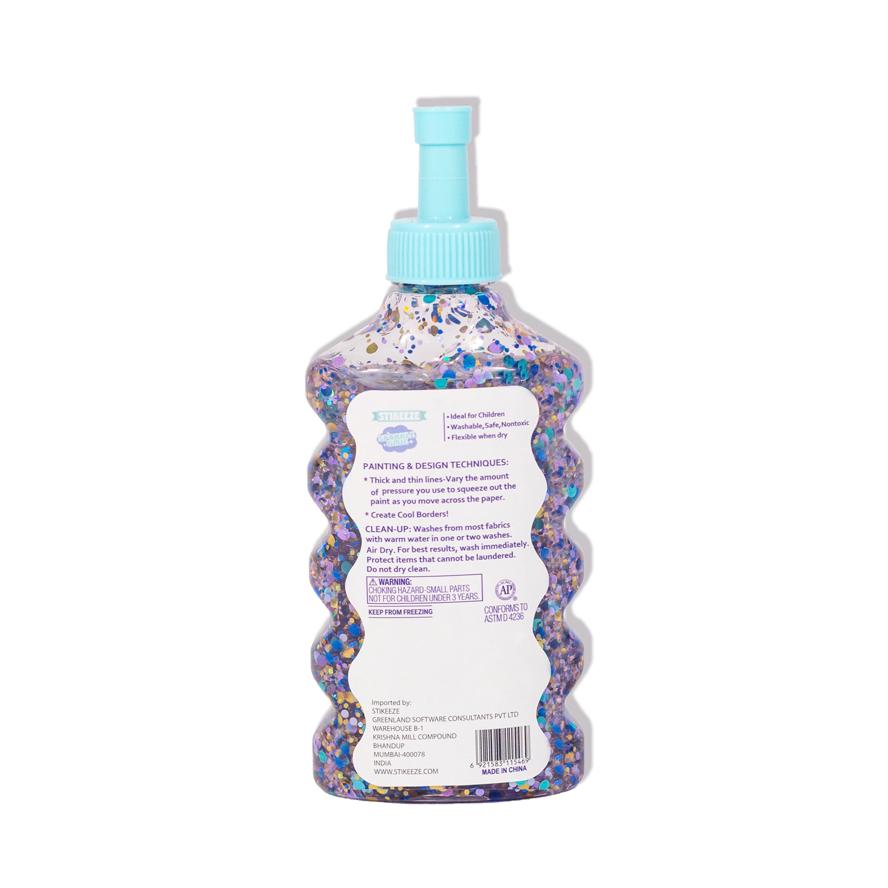 Stikeeze Sparkle Confetti Glue | Grape Glimmer | 177ml